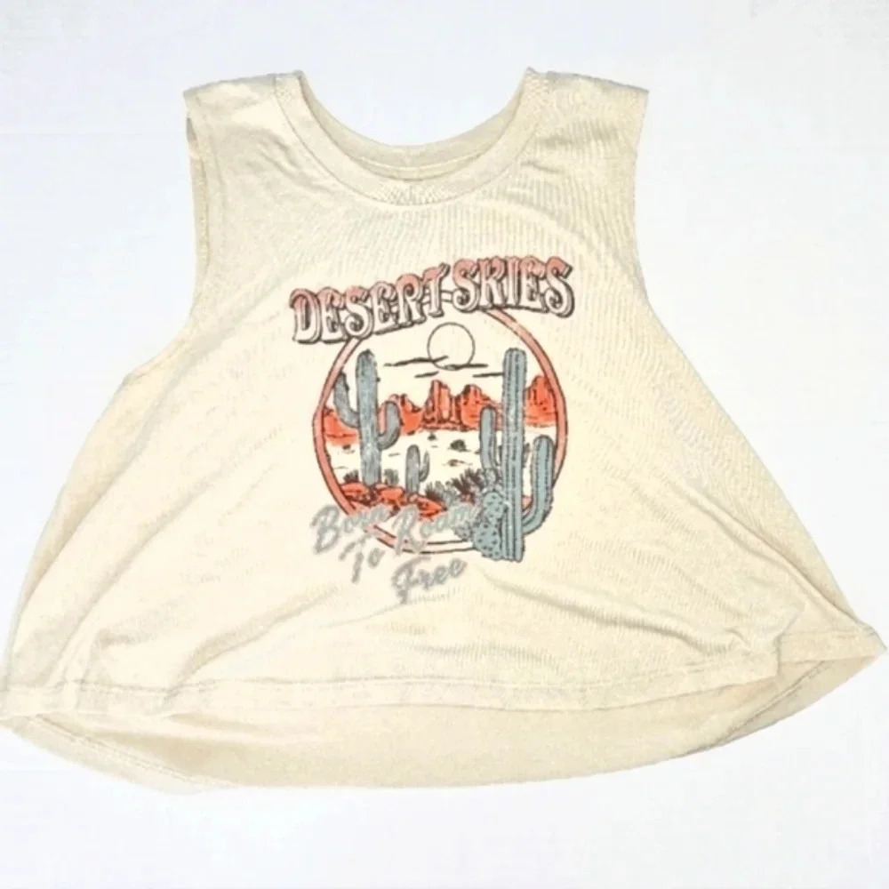Goodie Two Sleeves Desert Skies Born To Roam Cropped Tank